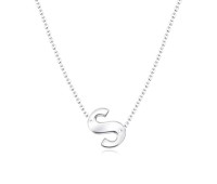 Silver Initial Letter Necklace S SPE-5559